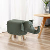 Animal Stool Footstool Footrest Elephant Ottoman Shoe Bench with Sponge Wood Leg