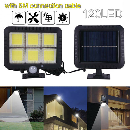 120 LED Solar Powered Outdoor Garden Light Security Flood Wall Lamp UK seller