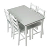 Compact Solid Wood Dining Table and 4 Chairs Set Home Kitchen Furniture 4 Colors