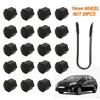 Set of 20 19mm BLACK WHEEL NUT BOLT COVERS CAPS FOR ANY CAR LOCKING