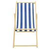 Traditional Stripe Folding Solid Wood Garden Beach Sea Pool Side Chair Deckchair
