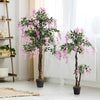 Large Potted Pink Wisteria Artificial Flowers Fake Plants Tree Home Garden Decor