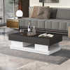 Modern Coffee Table with Storage Drawers High Gloss Side Sofa Table Living Room