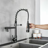Kitchen Mixer Taps Pull Out Spray Monobloc Sink Faucet Taps Swivel Spout Black