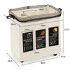 120L 3-Section Mobile Laundry Hamper Collapsible Water-Proof Laundry Sorter
