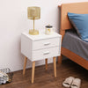Modern Bedside Table with 2 Drawers Nightstand Storage Cabinet Bedroom White