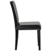 Set of 2 Modern Dining Chairs Kitchen Chair Leather with Solid Wooden Legs Black