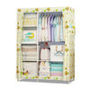 Large Canvas Fabric Wardrobe Cloth Storage Cupboard Home WaterProof Easy Clean
