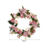 Large LED Artificial Hydrangea Rose Wreath Door Floral Garland Home Flower Decor
