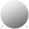 Frameless Round Wall Mounted Mirror Living Room Bathroom Hallway 60cm Glass Unit