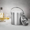 2L Ice Bucket with Tongs & Lid Insulated Double Walled Steel Cooler M&W