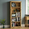 Corona Bookcase Solid Pine Wood Waxed Rustic Finish Unit Shelves Low Medium Tall