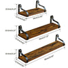 Set of 3 Corner Wall Shelves Industrial Style Metal Wood Shelving Shelf Storage