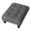 Upholstered Fabric Footstool Bench Ottoman Pouffe Chair Chesterfield Style Seat