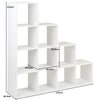 White 10 Cube Shelving Unit Storage Furniture Shelf 6 Grey Fabric Boxes