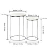 2 Pc White/Black Marble Nested Table Coffee Sofa Beside Side Table Nightstand UK