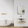 Modern Battery Operated Illuminated LED Bathroom Wall Mirror Cool White Light