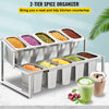 Expandable Spice Rack Seasoning Organizer Inclined 2 Tiers w/ 10 1/9 Pans