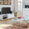 Coffee Table Marble Effect Side End Table Oval Living Room Table Golden Legs