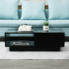 High Gloss Coffee Table With Storage Drawers RGB LED Modern Living Room Wooden
