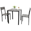 Dining Table and Chairs Set Wooden Steel Frame 2/4 Seat Modern Kitchen Set Grey