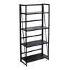 4-Tier Storage Shelves Ladder Bookshelf Industrial Bookcase with Metal Frame