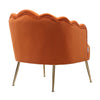 Velvet Fabric Scallop Back Chair Lounge Occasional Accent Sofa Armchair 5 Styles