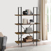 Industrial Bookcase Rustic Shelf Unit Metal Storage Display Cabinet Wood Shelves