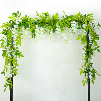 4x 2m Trailing Artificial Flowers Silk Wisteria Vine Ivy Garland Wedding Outdoor