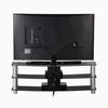 TV Stand Table for 32‘’-55‘’ TV Black Glass 100cm - TV Unit Living Coffee Table