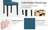 Fabric 4pcs Dining Chairs Kitchen Side Padded Chairs with Solid Wood Legs Blue