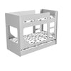 Single Wooden Bunk Bed Grey Kids with Trundle Bed and Two Ladders Modern