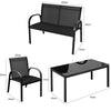 4 Piece Garden Furniture Bistro Set Patio Conversation Table Chair Set Poolside