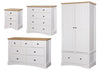 Carden Bedroom White Bedside Cabinet 2 Door Wardrobe 7 3+2 Chest of Drawers