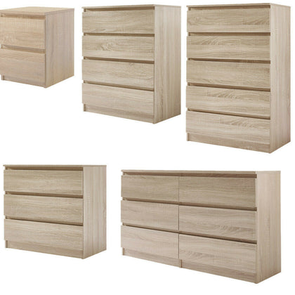 Oak Modern Bedside Table Cabinet Chest of Drawers 2 3 4 5 6 Drawer Bedroom UK