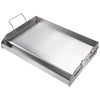 23.5"x16" Flat Top Griddle Stainless Steel BBQ Gas Grill 2 Burners Silver