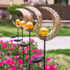 Solar Powered Sun/Moon/Flame LED Stake Light Ground Garden Lawn Outdoor Lamp NEW
