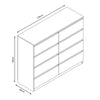 White Gloss Large 8 Drawer Chest. Modern Bedroom Furniture Stands 97cm tall