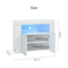 Corner TV Unit Stand Cabinet White Gloss &Matt Led Lights UK