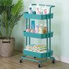 3 Tier Slim Kitchen Storage Trolley Cart Rack Tray Shelf Rolling Wheel W/ Handle