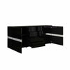 High Gloss Kitchen Cupboard 2 Doors Buffet Dresser Cabinet Sideboard LED Light