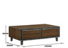 Bretton Walnut Living Room Coffee Table 2 Drawers open Storage Space