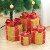 4pcs LED Light Up Christmas Gift Boxes Festival Party Decorative Parcel Present