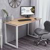 Computer Home Office Desk Wooden Desktop Table Metal PC Study Corner Workstation