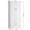 Tall Cupboard Wood Floor Stand Storage Cabinet With 4 Doors Storage Unit White