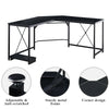 Black Computer Desk L Shape Home Office Desks Large PC Workstation Corner Table