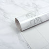 5M Glossy White Grey Marble Vinyl Film Wrap Sticky Back Self Adhesive Sticker