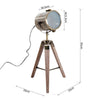 Vintage Tripod Table Desk Lamp Bedside Light Spotlight Copper Finish Wooden Base