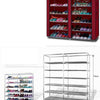 60 SHOE RACK 10 TIER STORAGE ORGANISER STAND SHELF PAIRS TRAINERS COMPACT SPACE