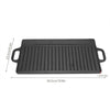 BBQ Cast Iron Grill Griddle Pan Ridged Flat Plate Non Stick Baking Cooking Tray